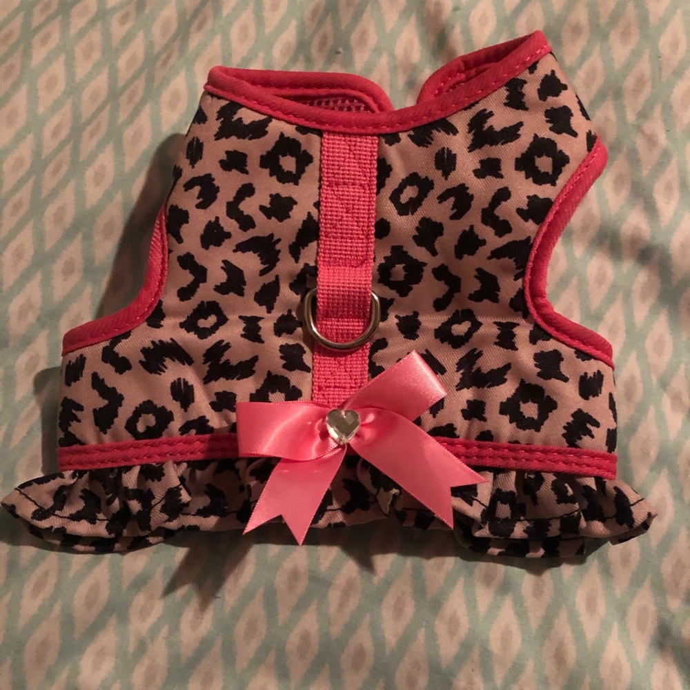 Pink Leopard Cheetah Dog Pet Harness Vest